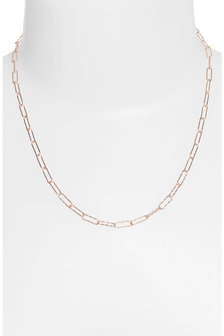 Alta Textured Chain Link Necklace, Alternate, color, ROSE GOLD