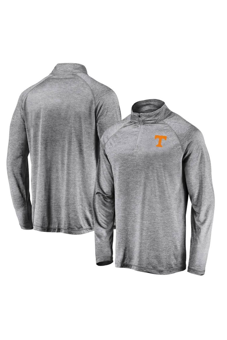 Men's Fanatics Gray Tennessee Volunteers Striated Raglan Lightweight Quarter-Zip Top, Alternate, color, Gray