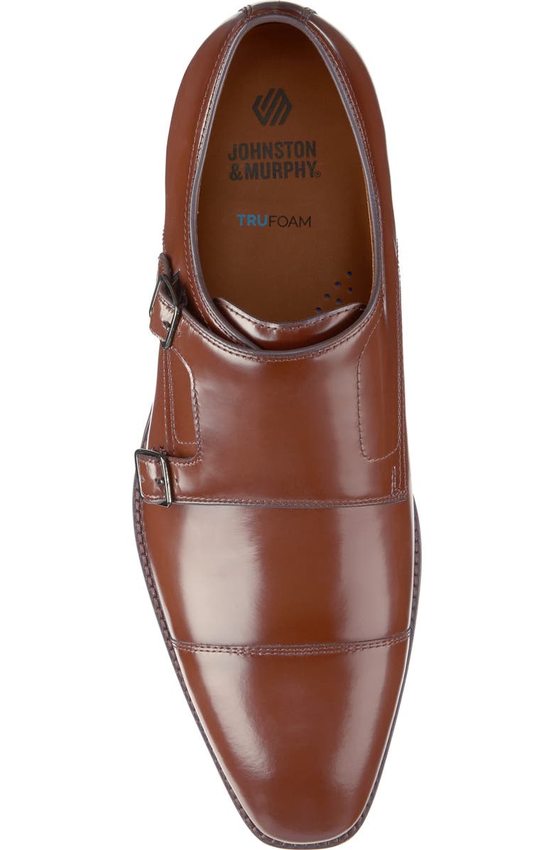 Johnston & Murphy Sullivan Cap Toe Double Monk Strap Shoe, Alternate, color, Brown Italian Calfskin