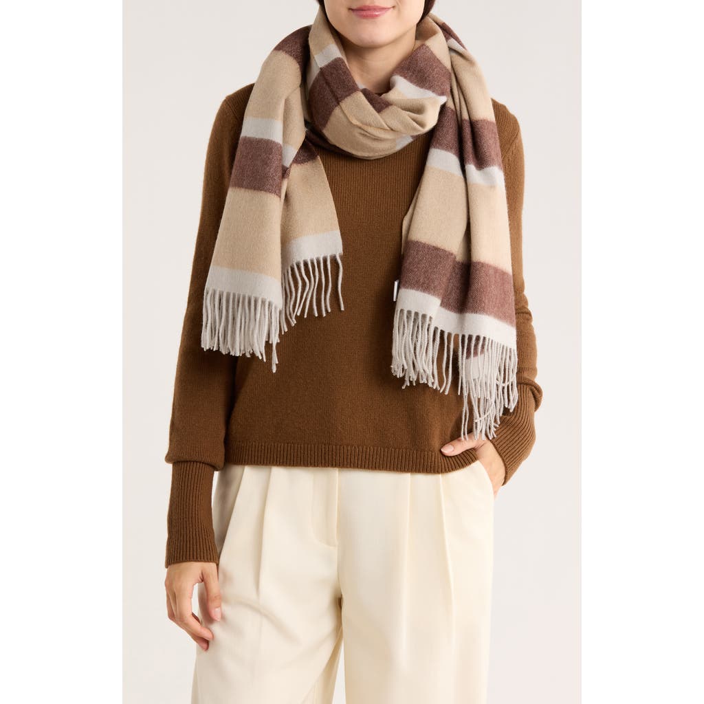 Portolano Stripe Fringe Cashmere Wrap Scarf