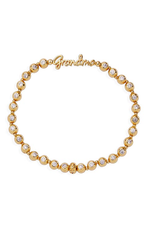 Grandma Elongated Crystal Stretch Bracelet