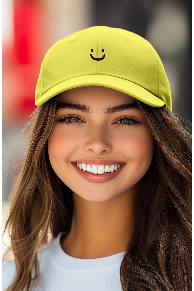 Lil Smile Embroidered Casual Hat, Alternate, color, Yellow