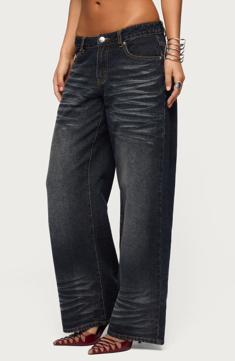 EDIKTED Magda Low Rise Baggy Wide Leg Jeans, Alternate, color, 