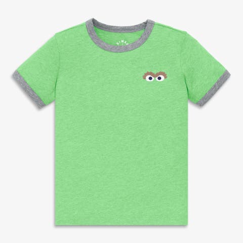 Kids Sesame Street Embroidered Ringer Tee (Toddler, Little Kid, Big Kid)