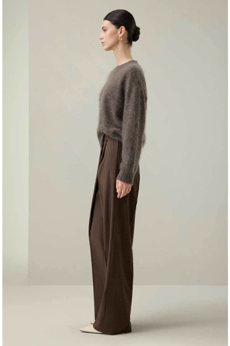 Brushed Two-Tone Seamless Cashmere Sweater, Alternate, color, Truffle
