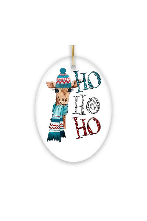 Ho Ho Ho Winter Giraffe Ornament