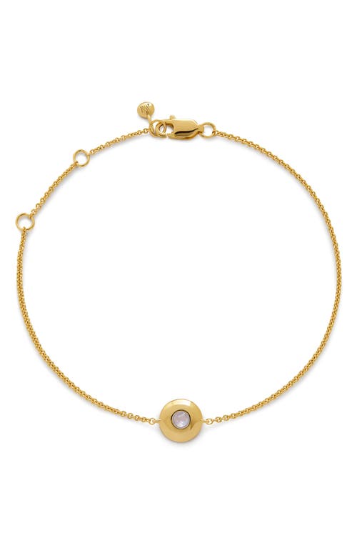 Monica Vinader Bezel Birthstone Station Bracelet In Gold