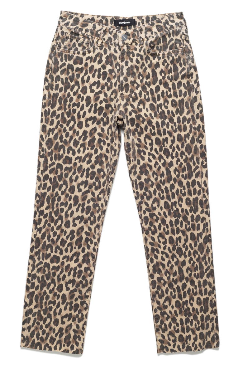 New York Leopard Print Ankle Straight Leg Jeans, Alternate, color, LEOPARD DENIM