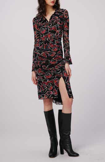 Lilly Butterfly Print Long Sleeve Mesh Dress
