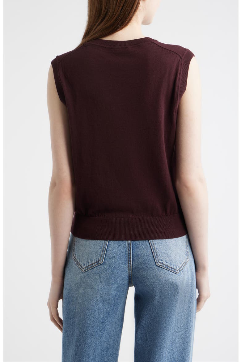 Pullover Cotton Sweater Vest, Alternate, color, FUDGE