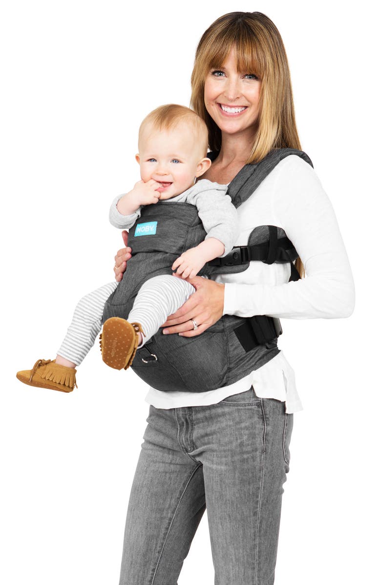 MOBY 2-in-1 Baby Carrier & Hip Seat, Alternate, color, Grey