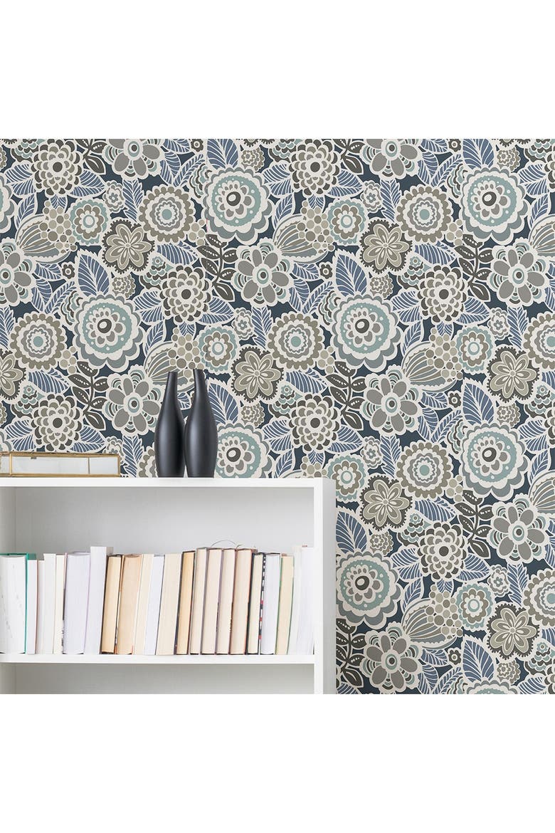 Blue Dream On Peel & Stick Wallpaper, Main, color, BLUE