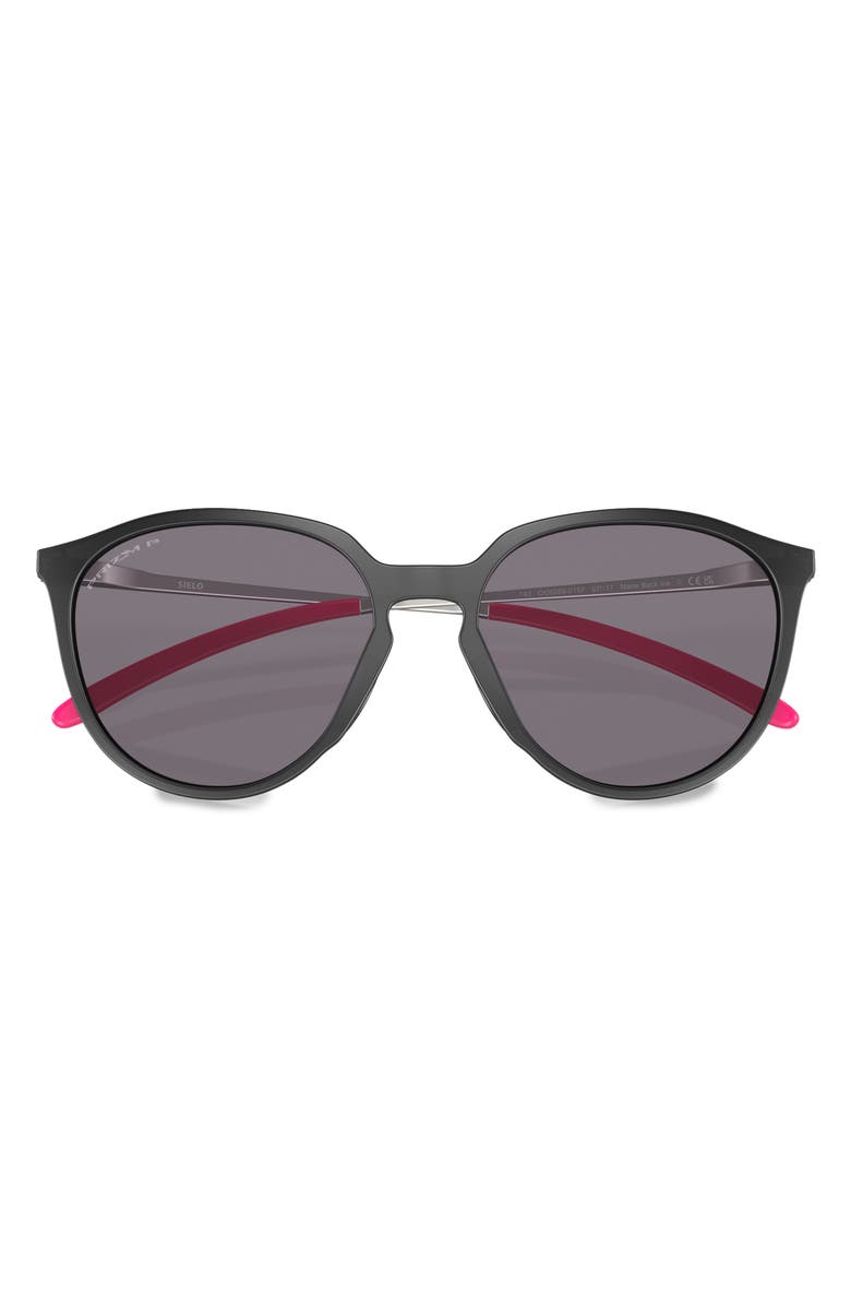 Oakley Sielo 57mm Polarized Round Sunglasses, Alternate, color, Black Grey