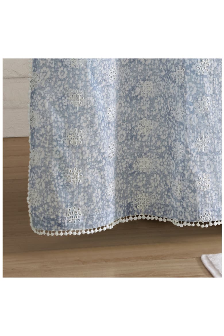 Ikat Eyelet Shower Curtain, Alternate, color, BLUE