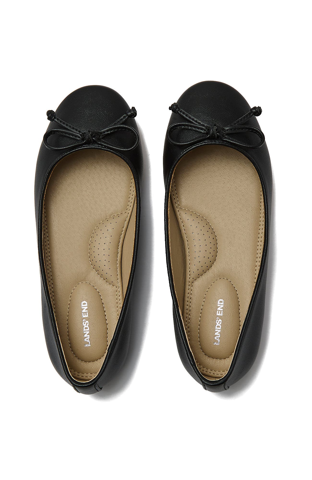 Lands' End Girls Slip On Ballet Flats, Alternate, color, Black