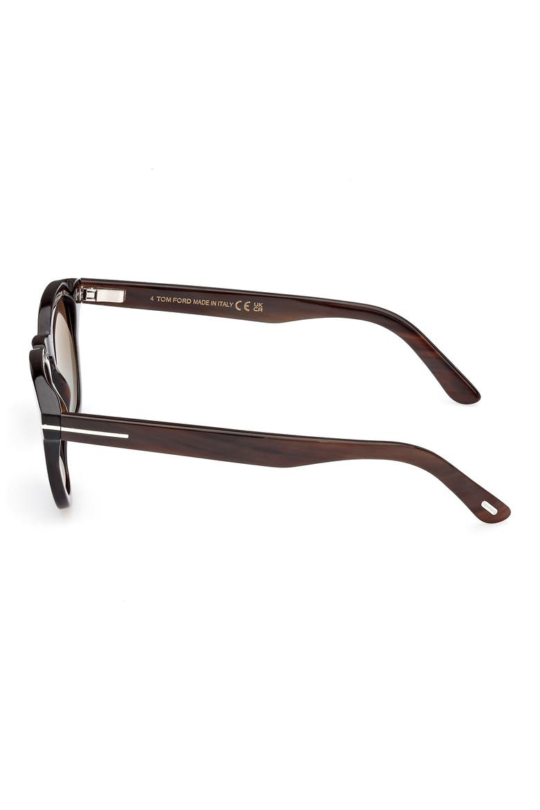 48mm Gradient Polarized Square Sunglasses, Alternate, color, BROWN HORN / GRADIENT BROWN