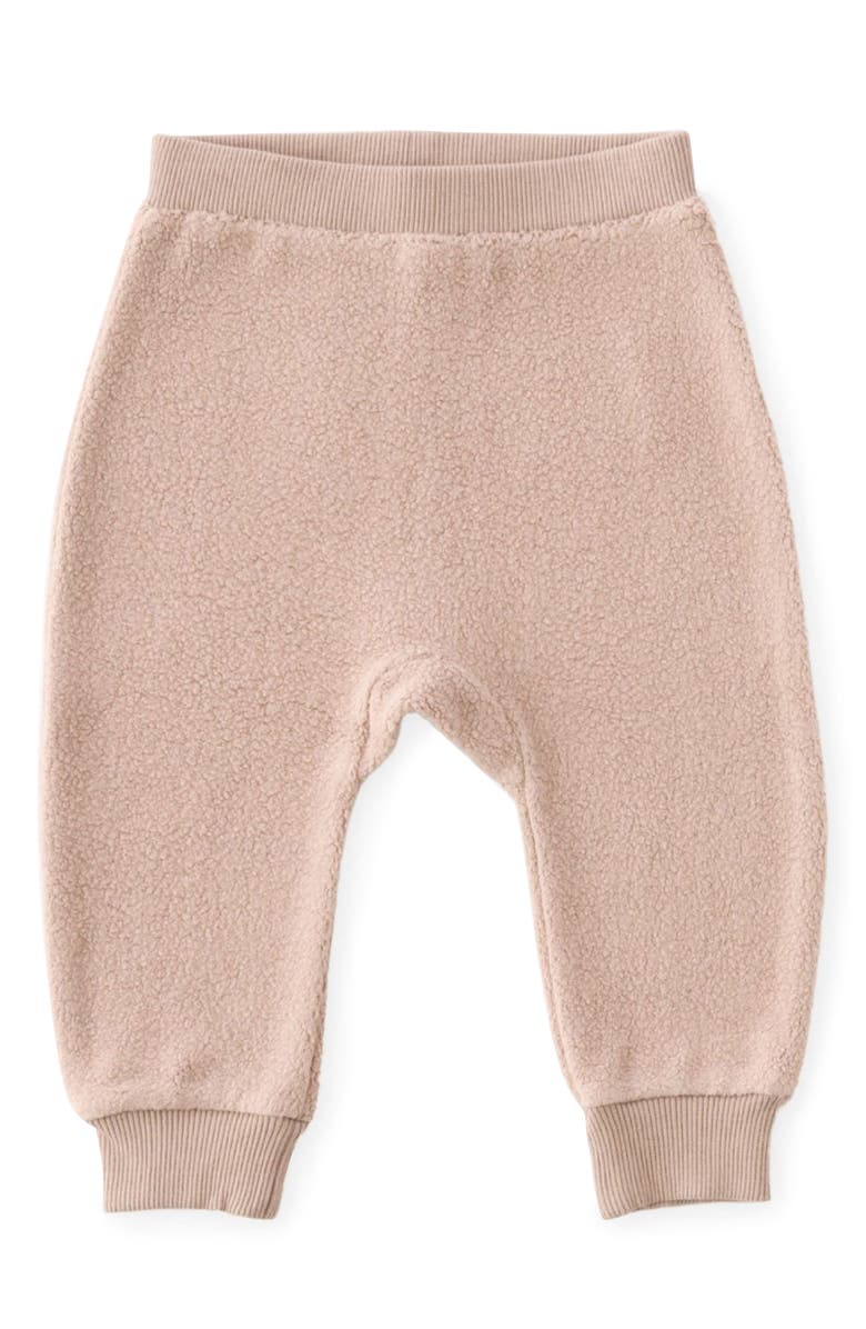 Pehr Organic Cotton Teddy Fleece Joggers, Main, color, Rose Pink