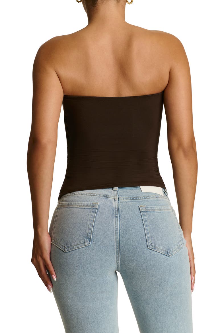 Smooth Draped Tube Top, Alternate, color, DARK CHOCOLATE