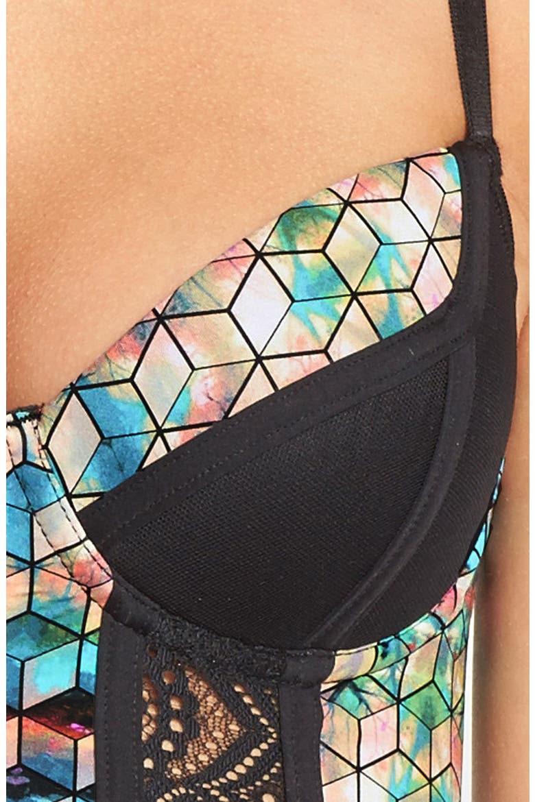 'Dusky Dawn' Underwire Bustier, Alternate, color, BLUE MULTI