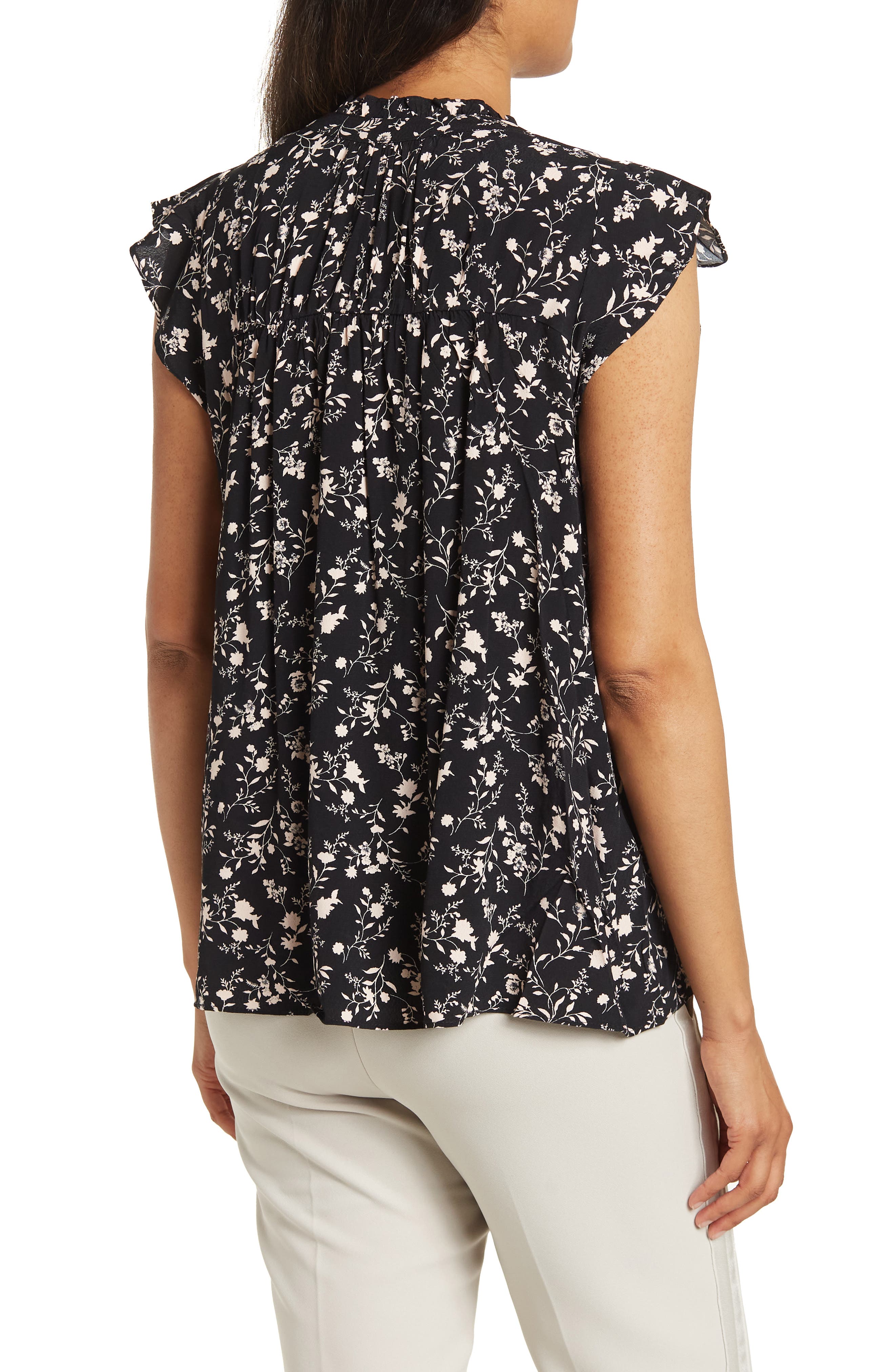 Everleigh Button Front Ruffle Neck Top (Women) | Nordstromrack