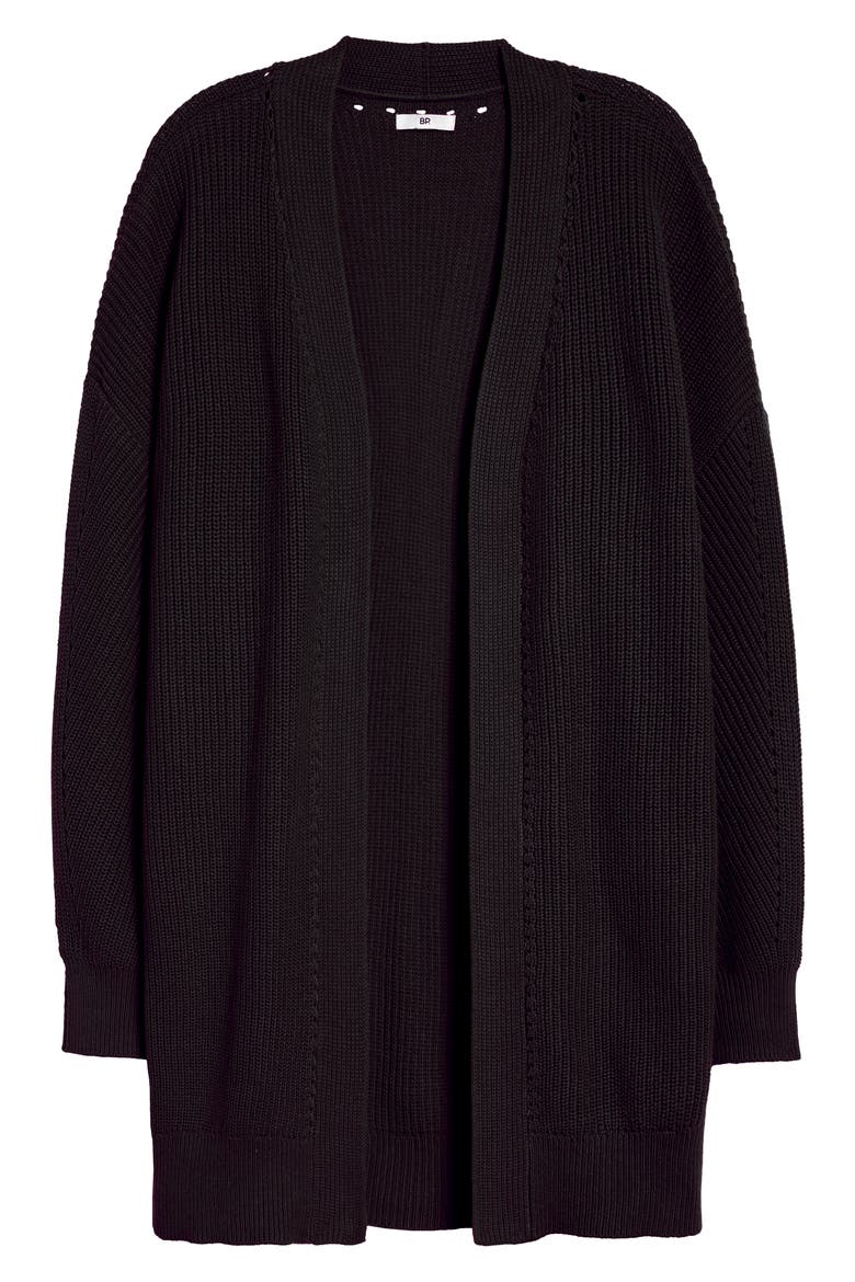 Open Stitch Cardigan, Alternate, color, BLACK