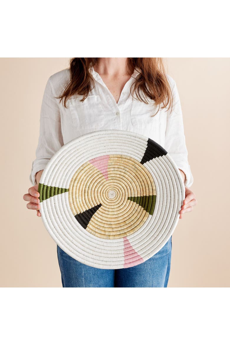Mosaic Bullseye Wall Basket, Main, color, Natural