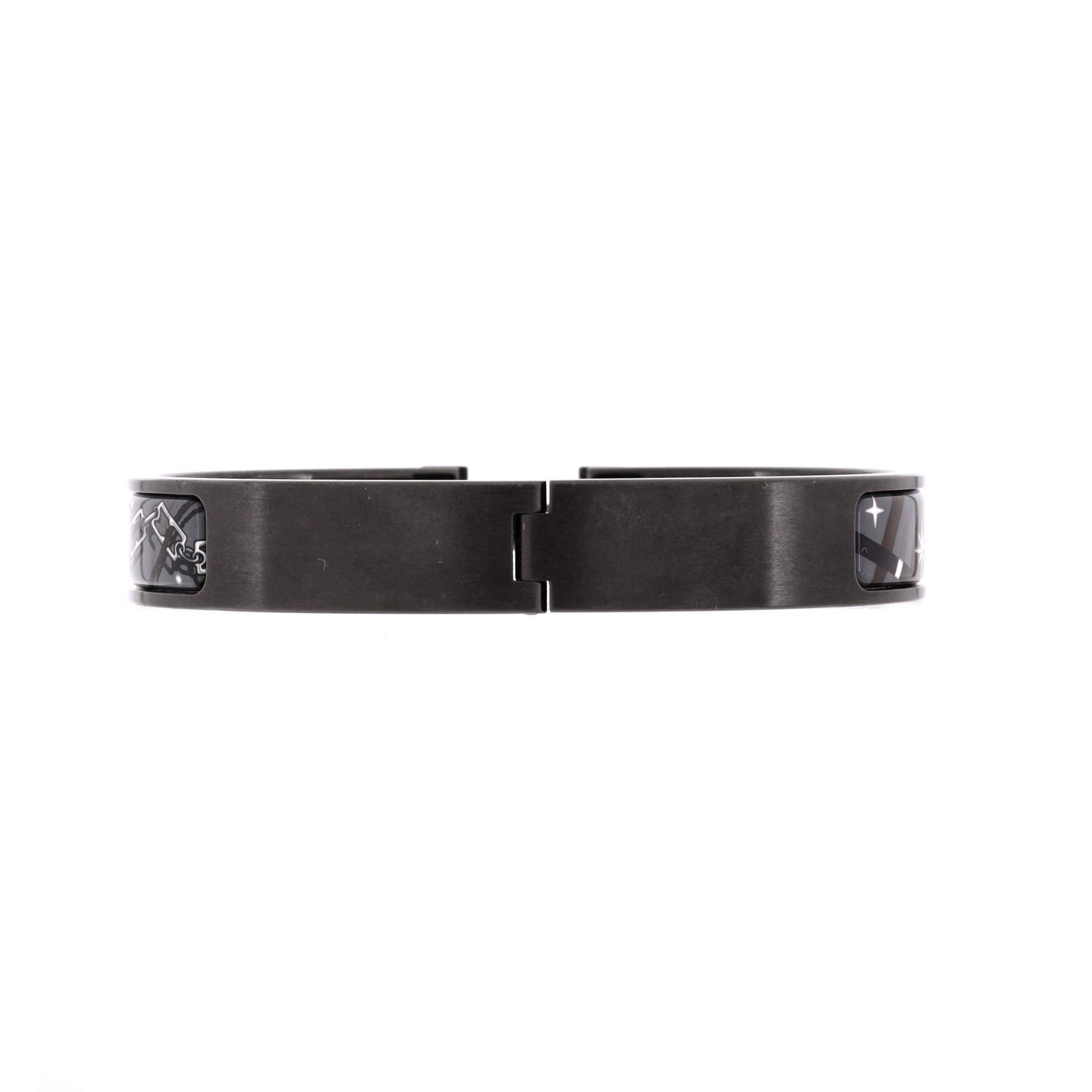 Pre-Owned Hermes So Black Clic HH Bracelet Printed Enamel with Brushed Hardware Narrow, Alternate, color, Black