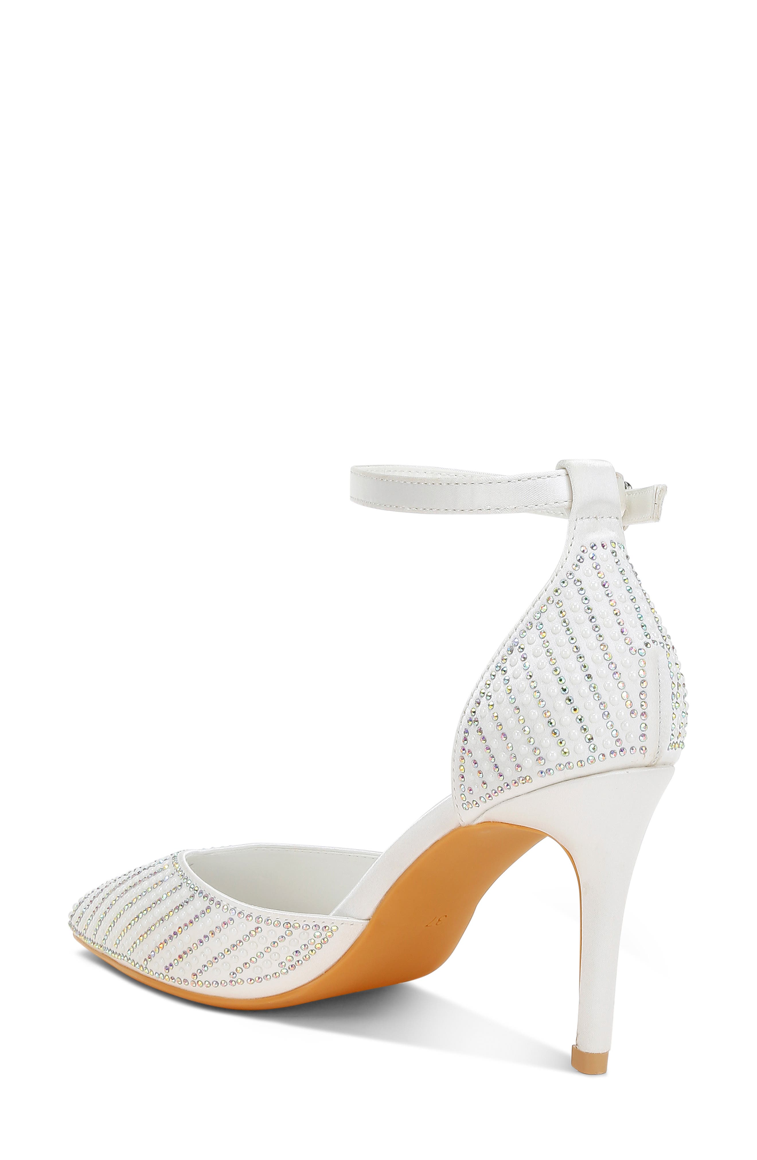 Wanda Ankle Strap Pump, Alternate, color, WHITE