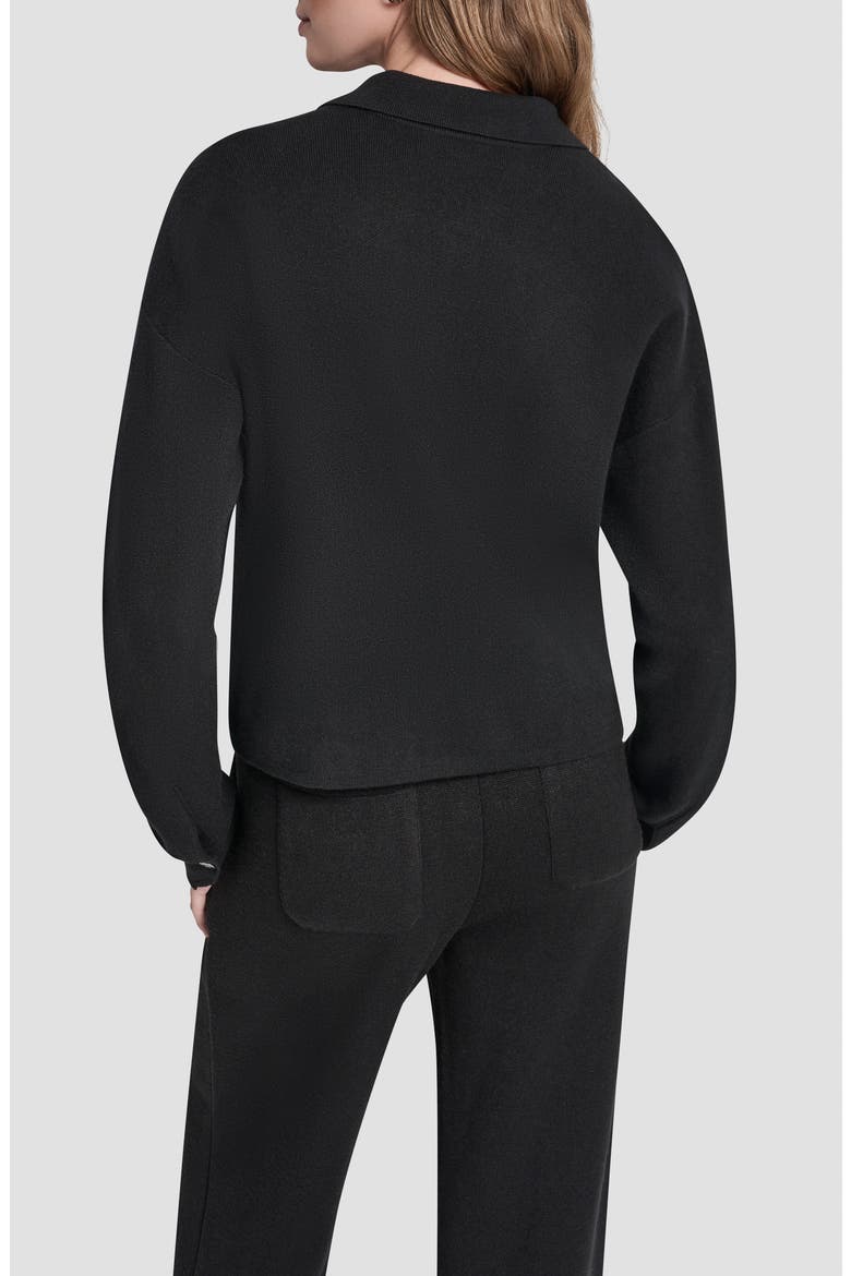 Collared Zip Cardigan, Alternate, color, BLACK