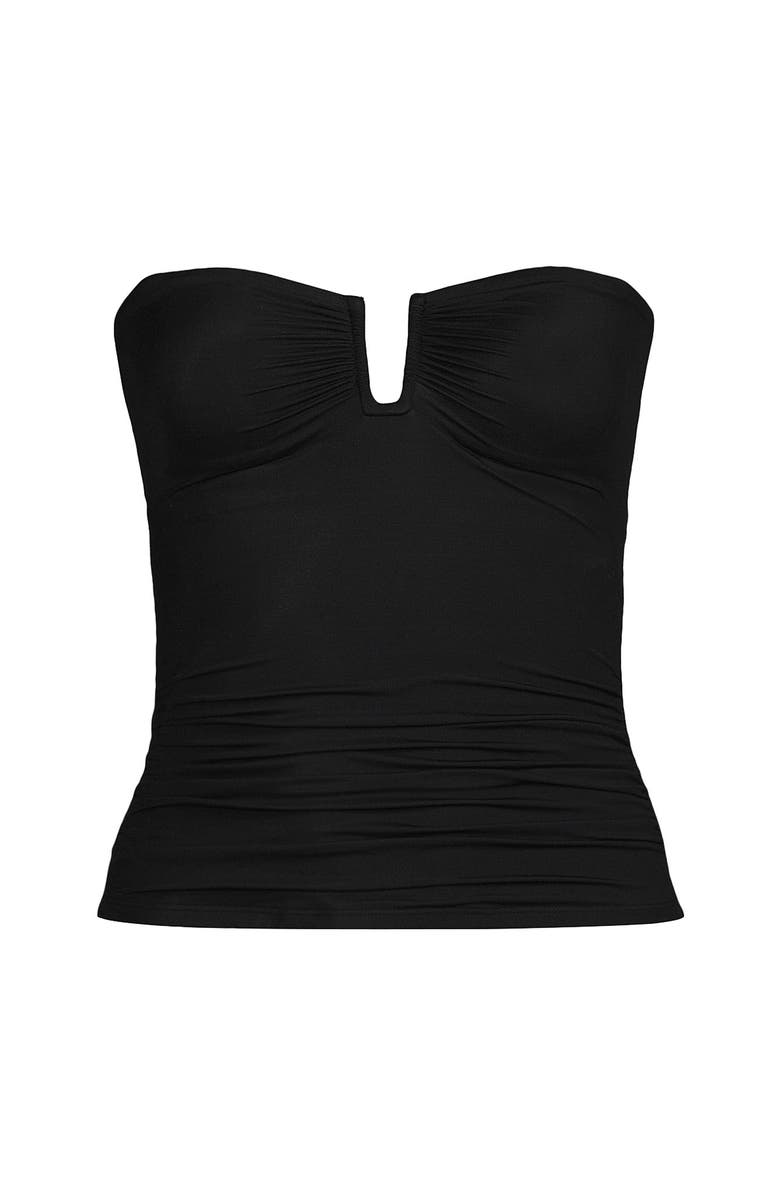 Lands' End Slender Bandeau U-Wire Tankini Swimsuit Top, Alternate, color, Black
