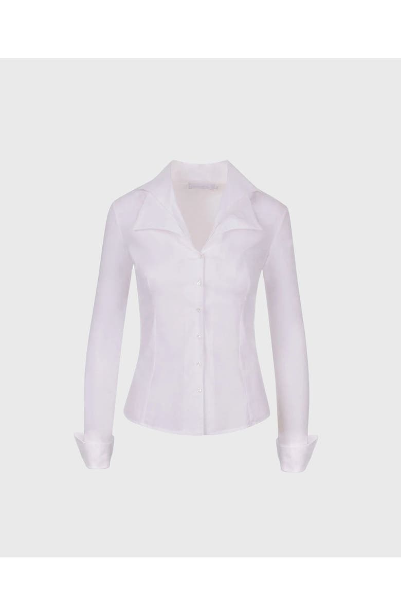 Anne Fontaine Christie Double Collar Shirt, Main, color, White