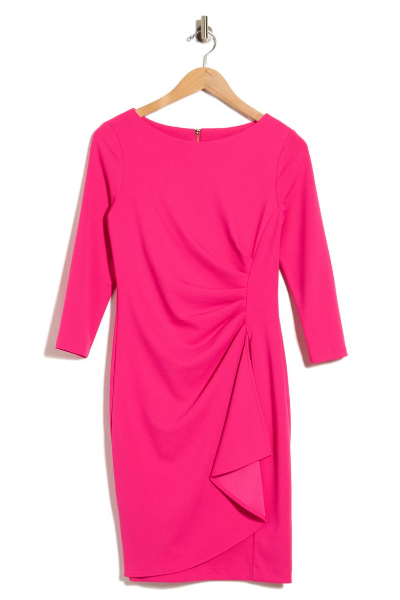 Ruched Body-Con Dress, Alternate, color, HOT PINK