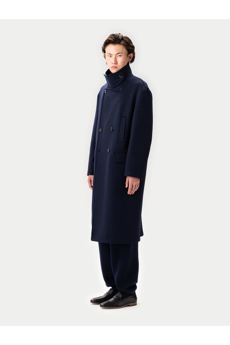 Unisex Cashmere Trench Coat, Alternate, color, navy blazer