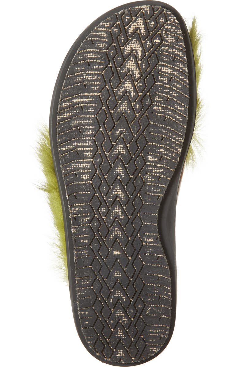 Marni Fussbett Furry Crisscross Slingback Sandal, Alternate, color, Green