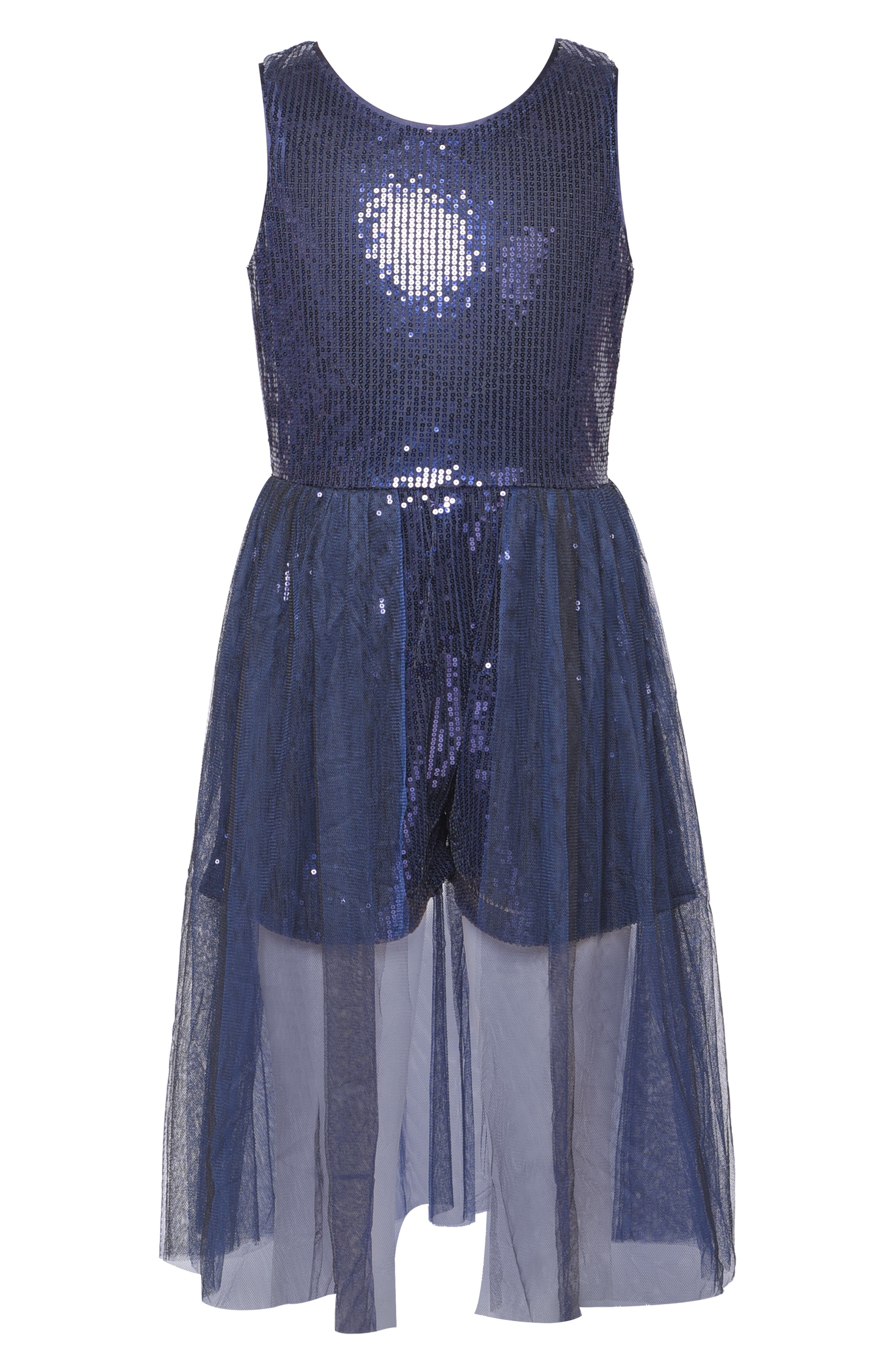 Hannah Banana Kids' Sequin Walk Through Romper in Navy 