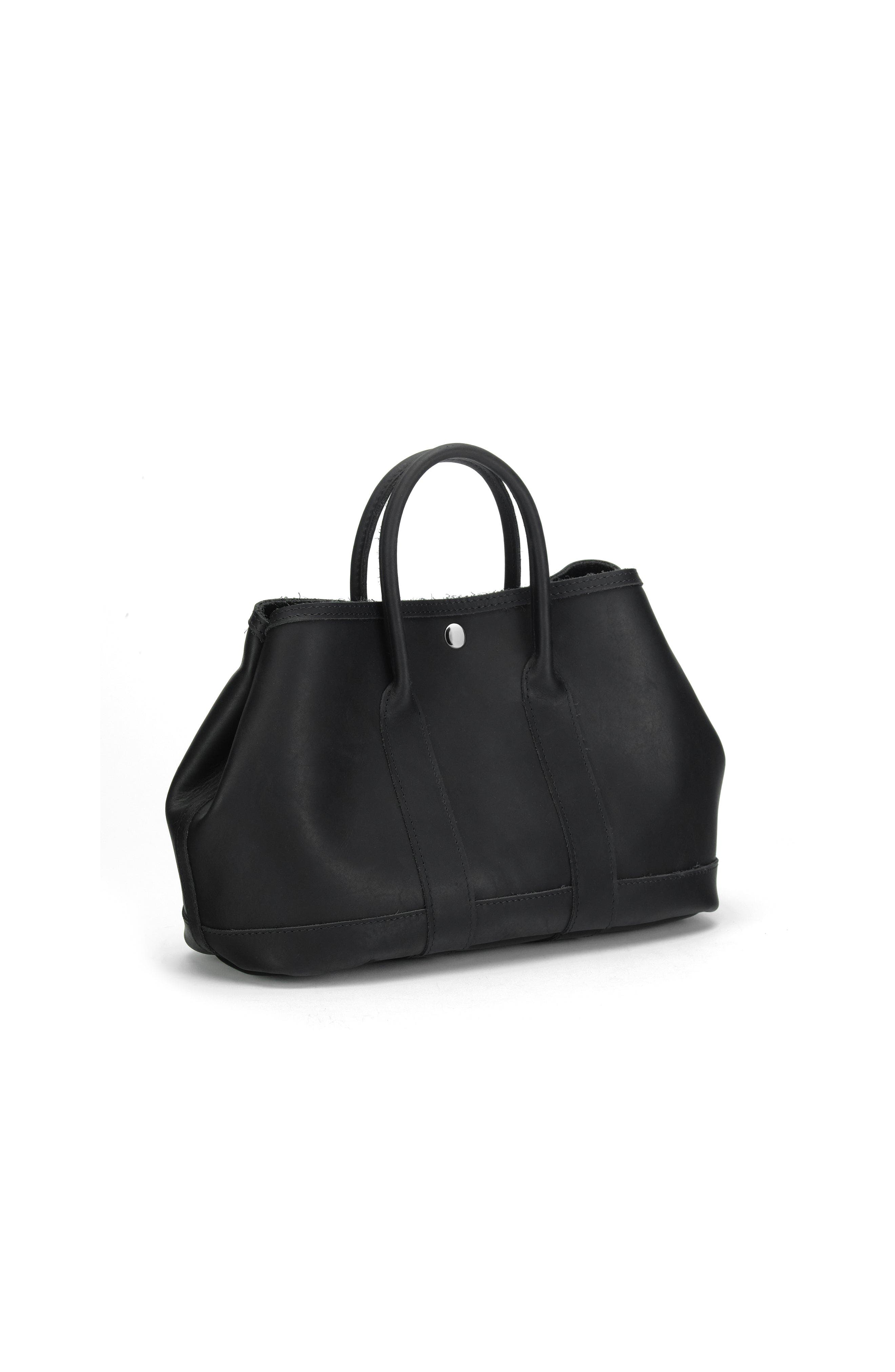 Ezra Arthur Audrey American Steer Leather Top Handle Bag, Alternate, color, Black