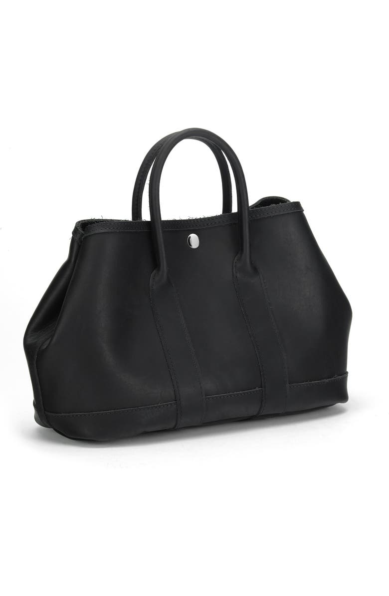 Ezra Arthur Audrey American Steer Leather Top Handle Bag, Alternate, color, Black