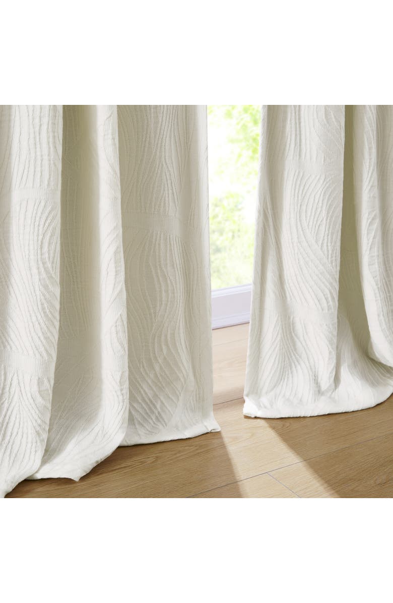 Chuks Collins x Lush Decor Capstone Whisper Cotton Blackout Window Panel, Alternate, color, Cream