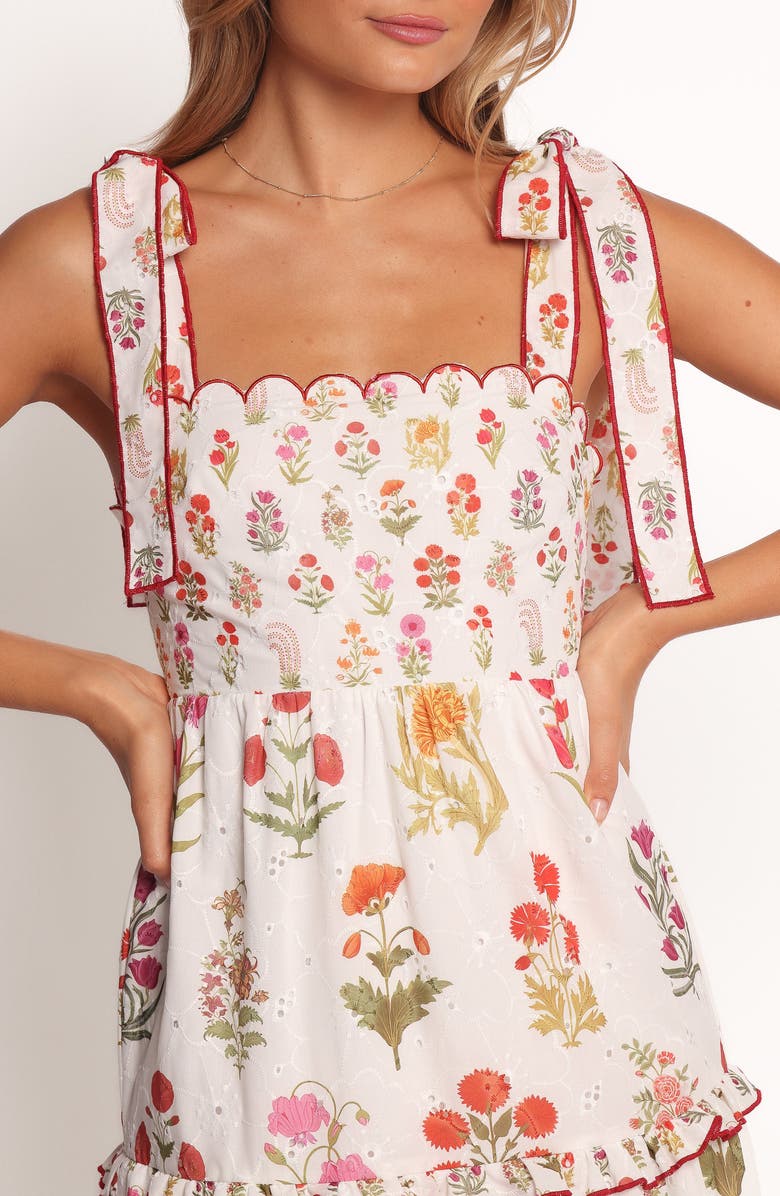 Petal & Pup Aurelia Print Tie Strap Sleeveless Maxi Dress, Alternate, color, White Floral