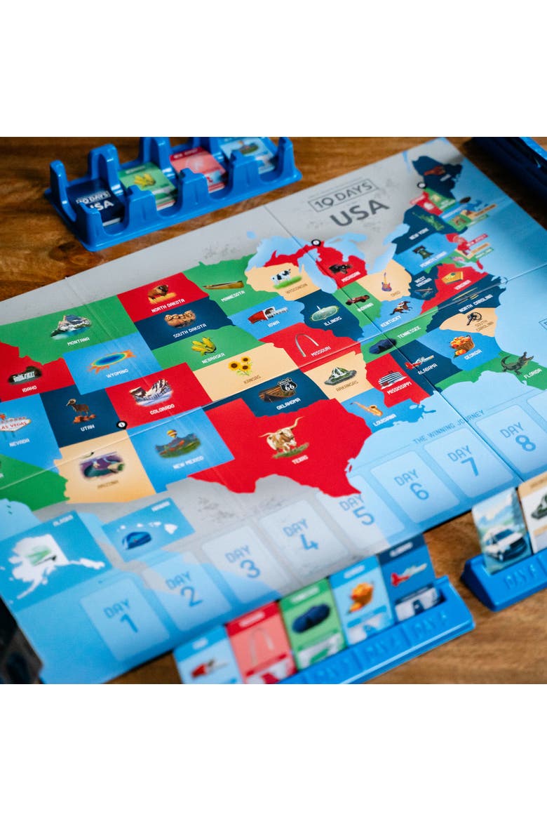 10 Days In The Usa Strategy Board Game, Ages 8+, Alternate, color, Multicolored