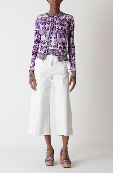 Dolce&Gabbana Majolica Print Silk Cardigan | Nordstrom Dolce&Gabbana Majolica Print Silk Cardigan | Nordstrom