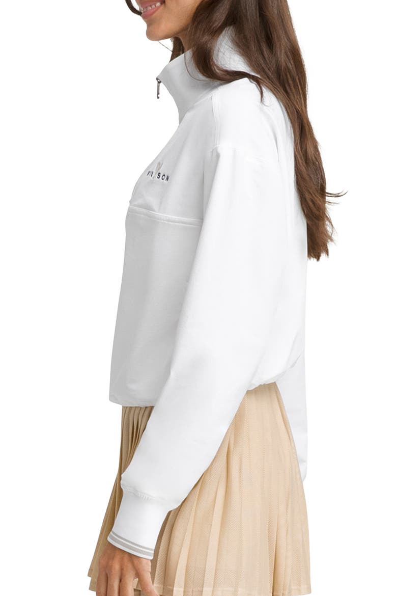 Davenport Quarter Zip Sweatshirt, Alternate, color, BRIGHT WHITE