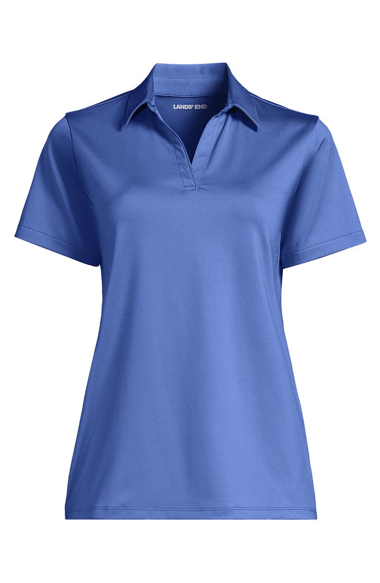 Lands' End Short Sleeve Rapid Dry Sport Neck Polo Shirt, Alternate, color, True Blue