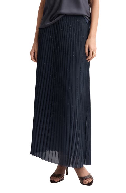 Pleated A-Line Skirt