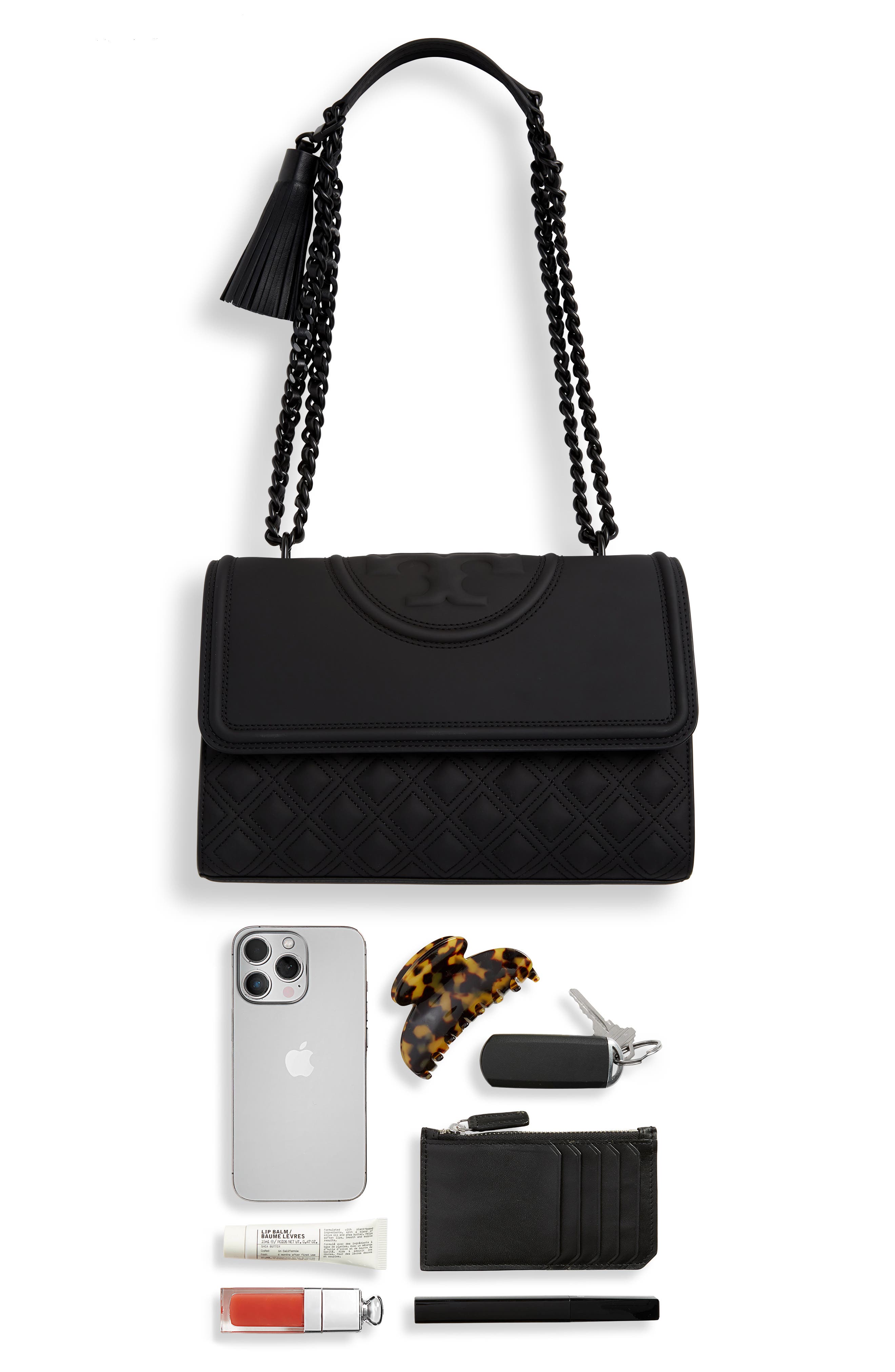 Fleming Matte Convertible Shoulder Bag, Alternate, color, BLACK