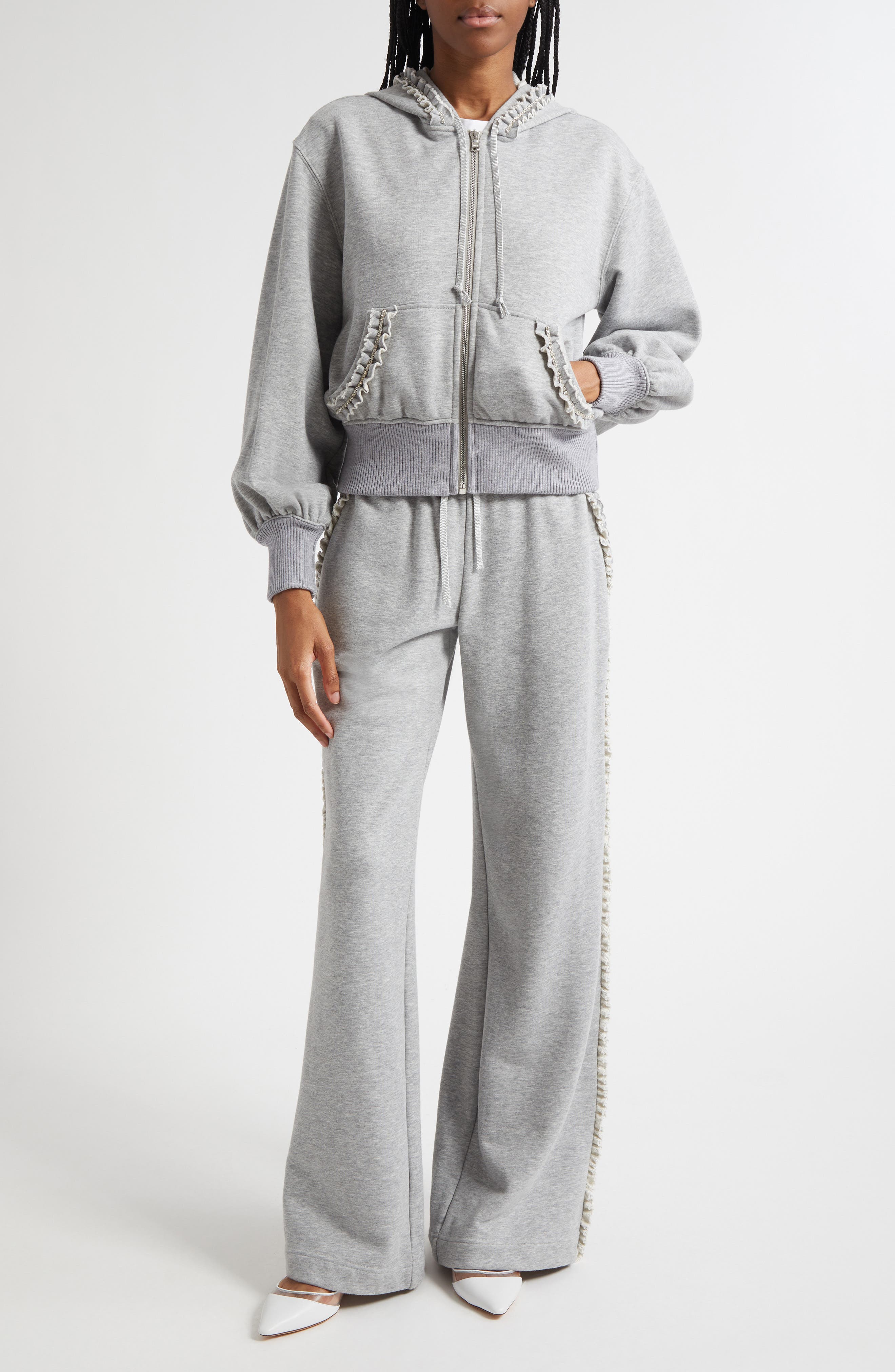 Maddie Embellished Zip-Up Hoodie (Women) | Nordstrom