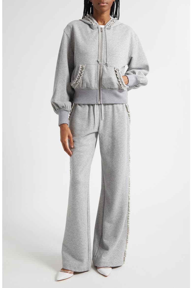 Maddie Embellished Zip-Up Hoodie, Alternate, color, HEATHER GREY