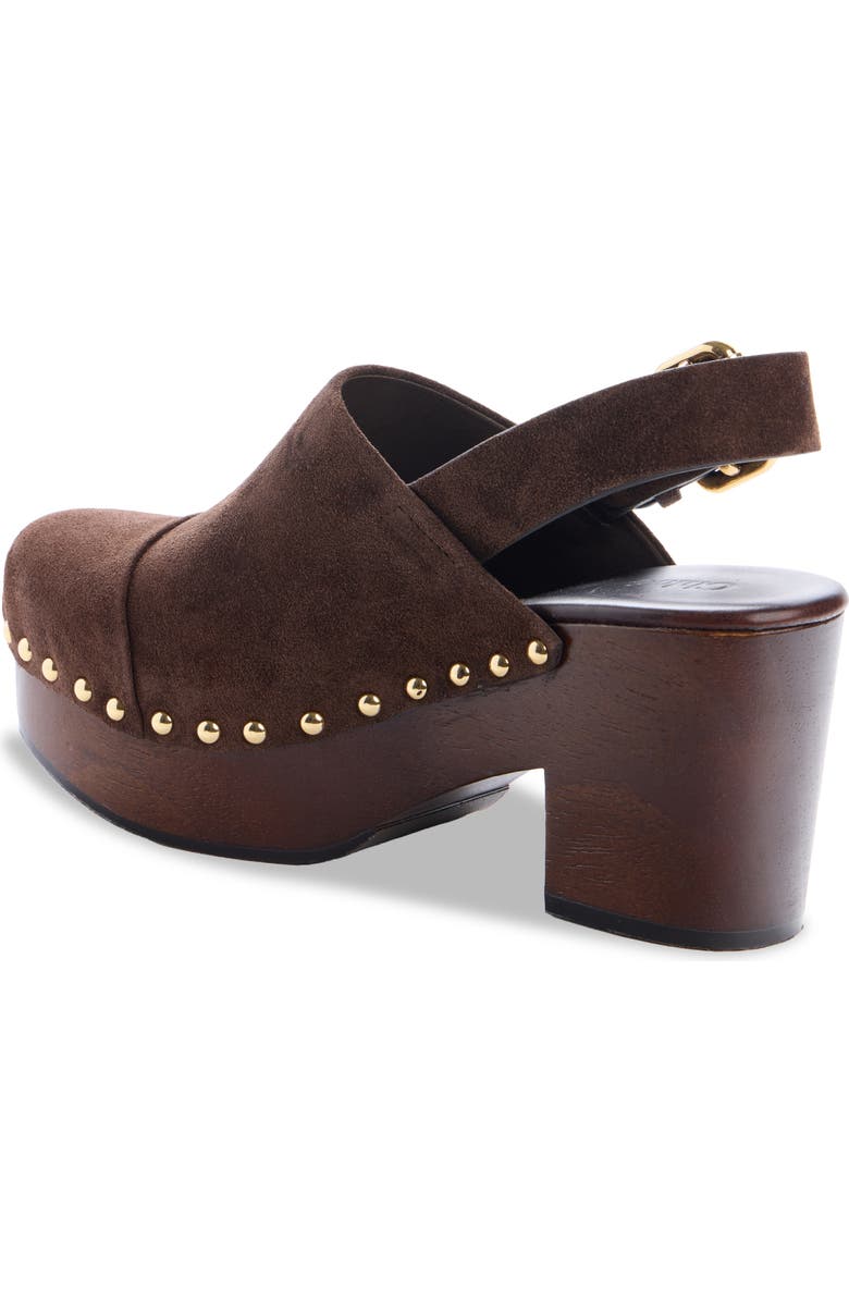 Chloé Jeannette Slingback Platform Clog, Alternate, color, Chocolate Brown
