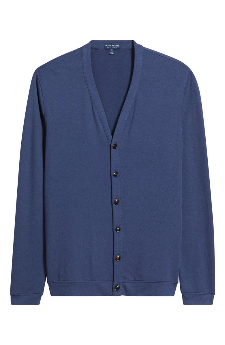 Peter Millar Latrobe Performance Button-Front Cardigan, Main, color, Navy