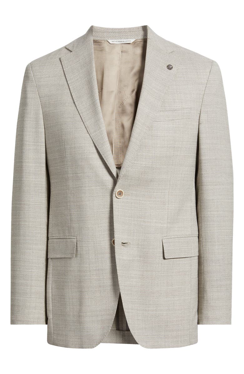 Jack Victor Midland Sand Textured Wool & Silk Sport Coat, Alternate, color, Sand